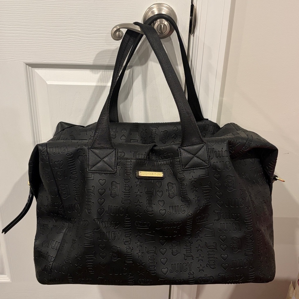 Large Juicy Couture Weekender Overnight Bag - Black     travel designer lux bags